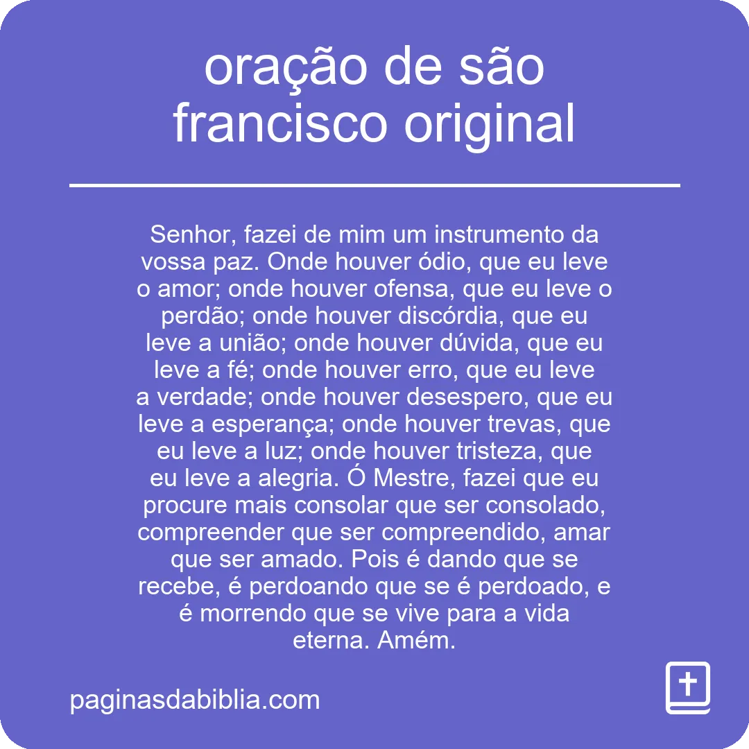 oração de são francisco original