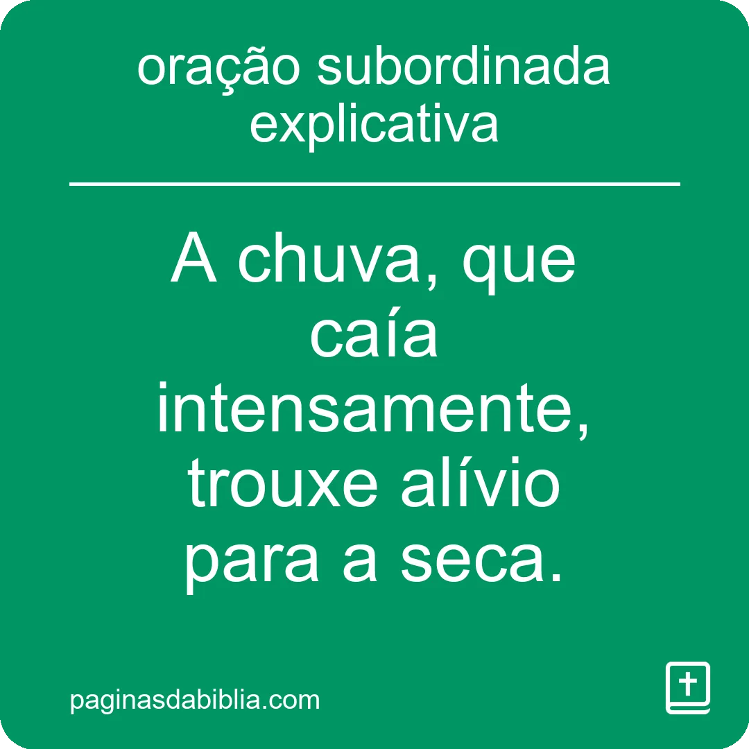 oração subordinada explicativa