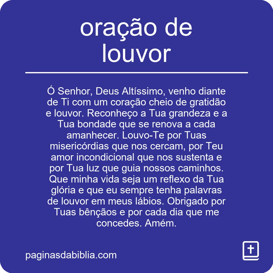 oração de louvor