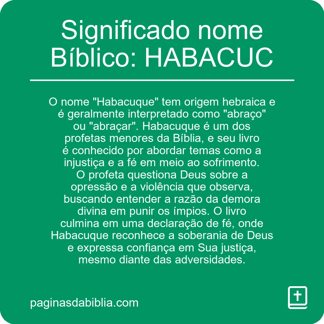 Significado nome Bíblico: HABACUC