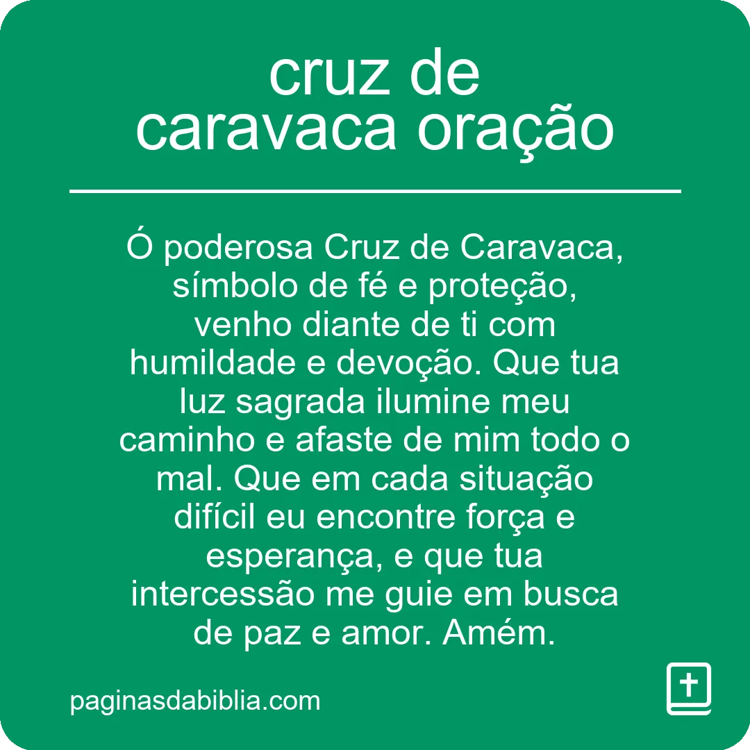 cruz de caravaca oração