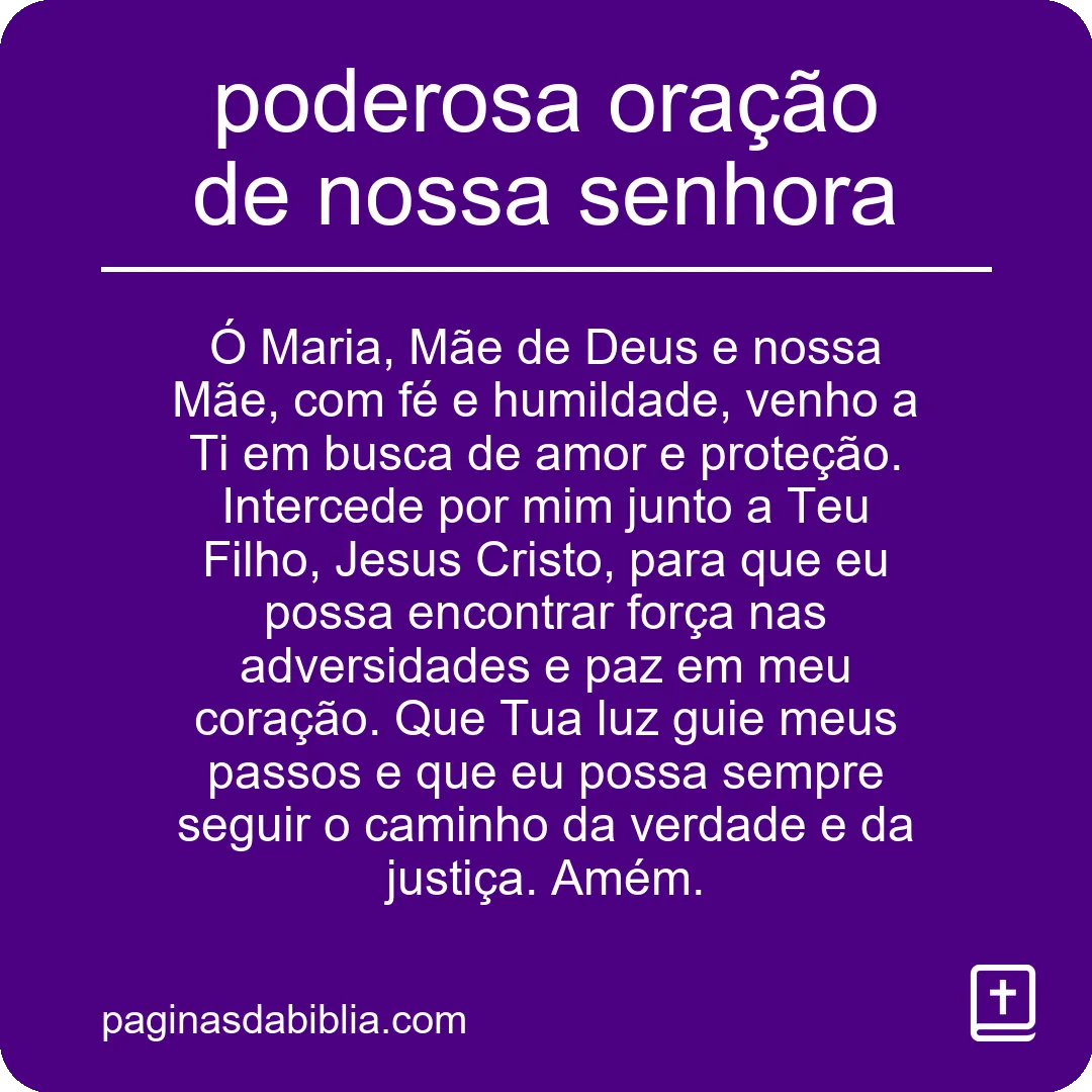 poderosa oração de nossa senhora