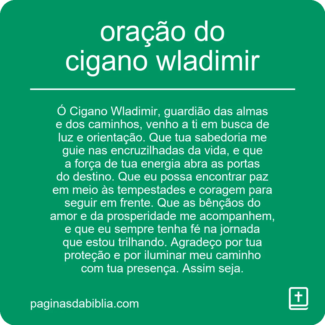 oração do cigano wladimir