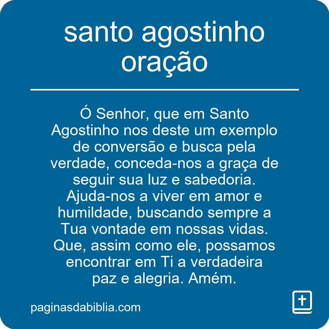 santo agostinho oração