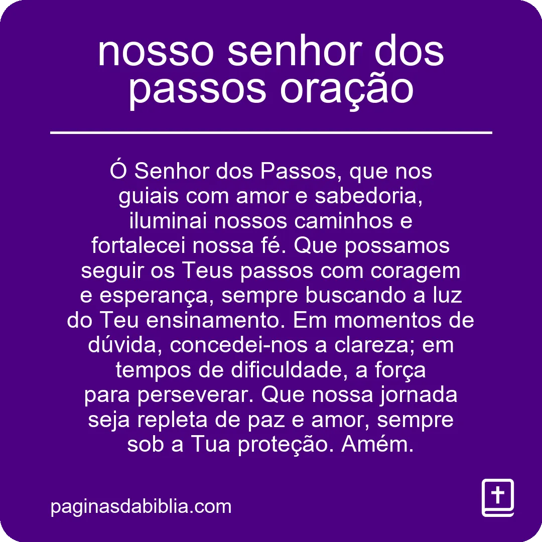 nosso senhor dos passos oração