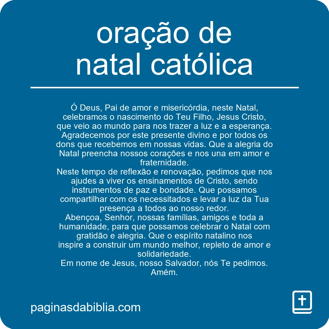 oração de natal católica