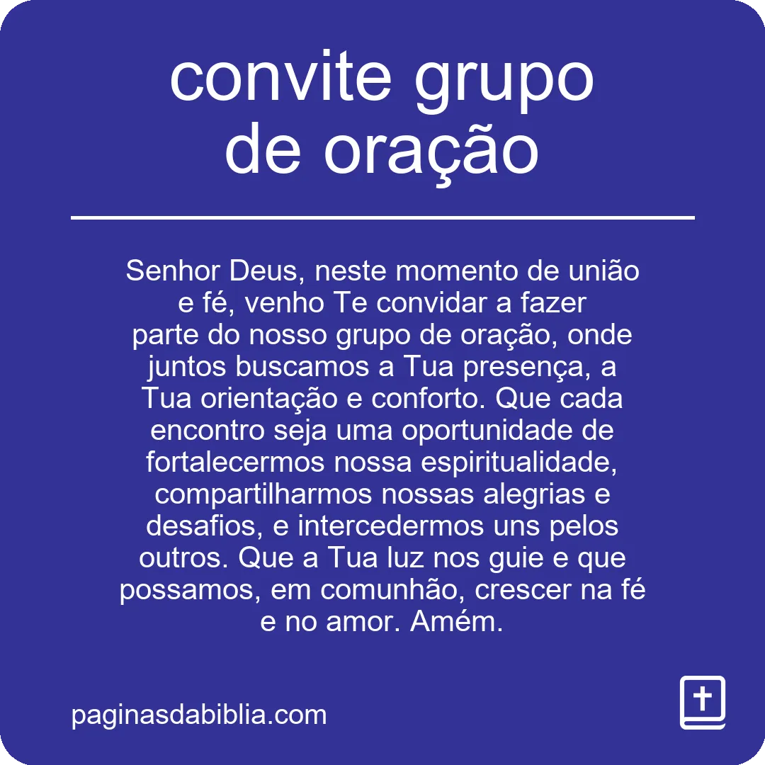 convite grupo de oração