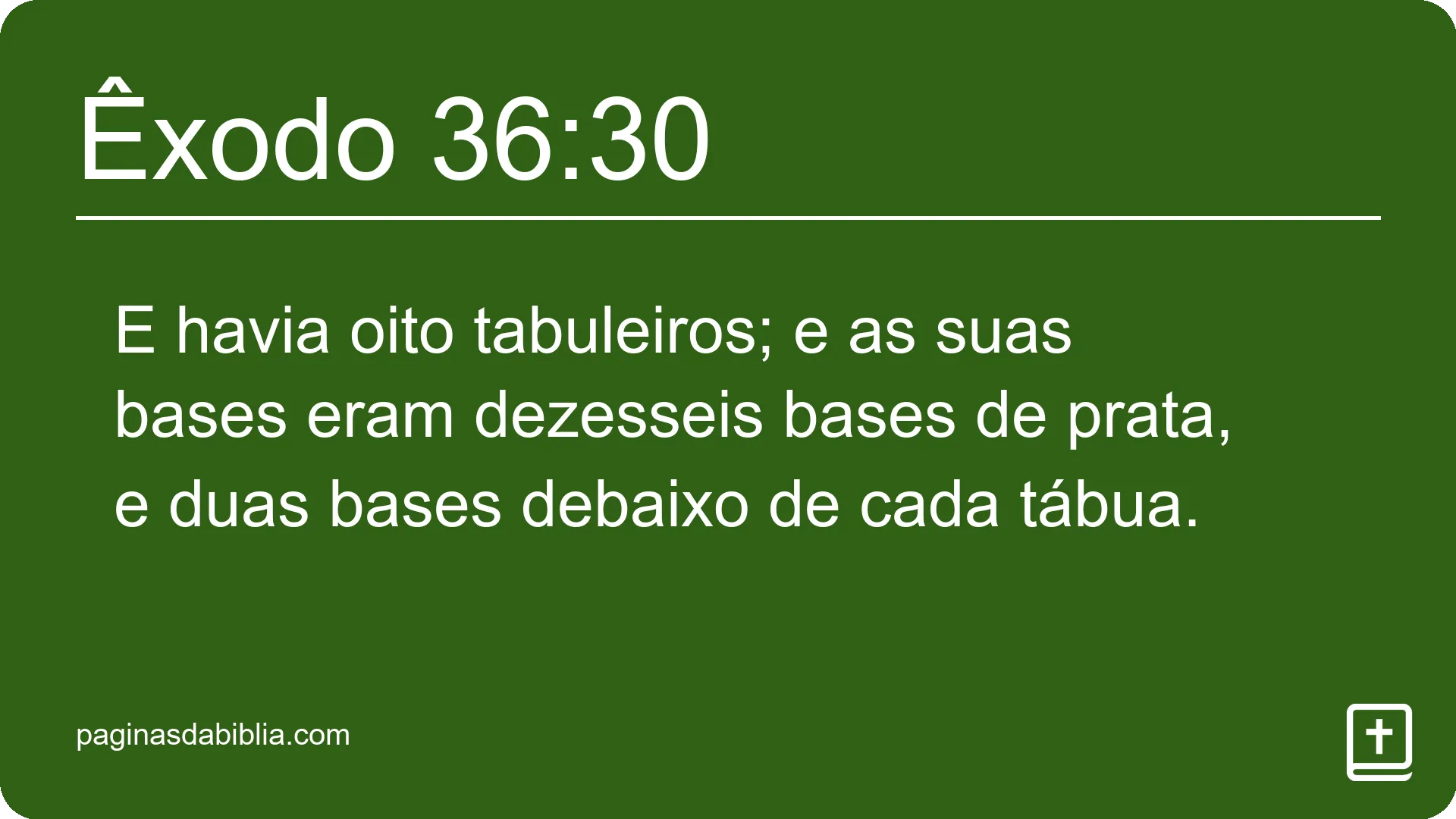 Êxodo 36:30