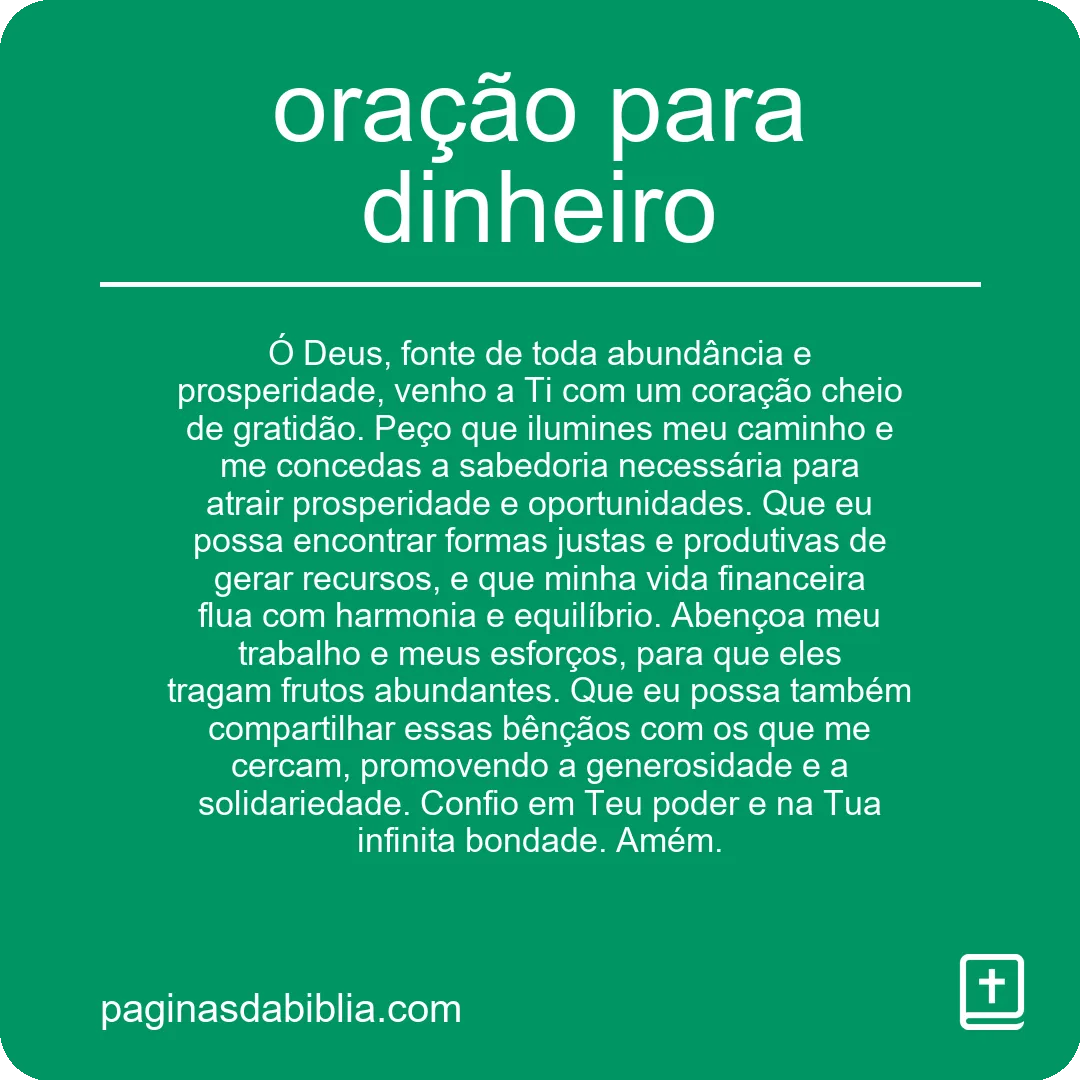 oração para dinheiro