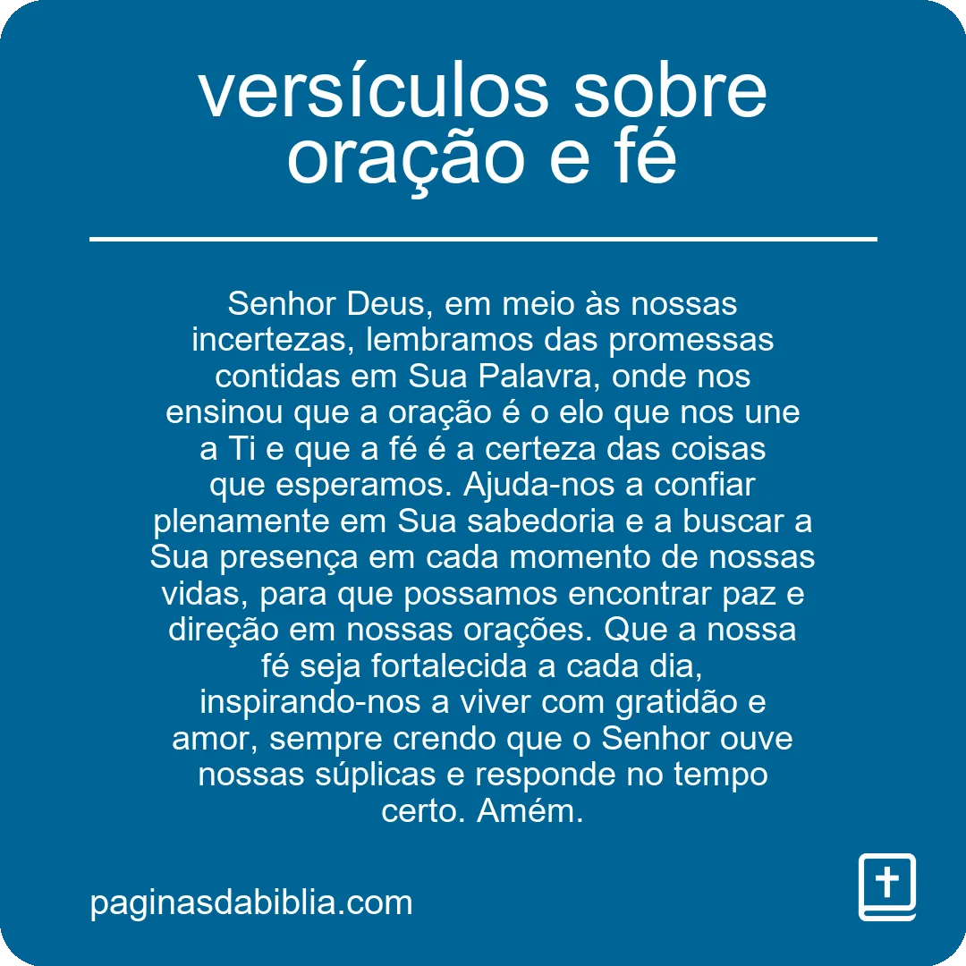 versículos sobre oração e fé