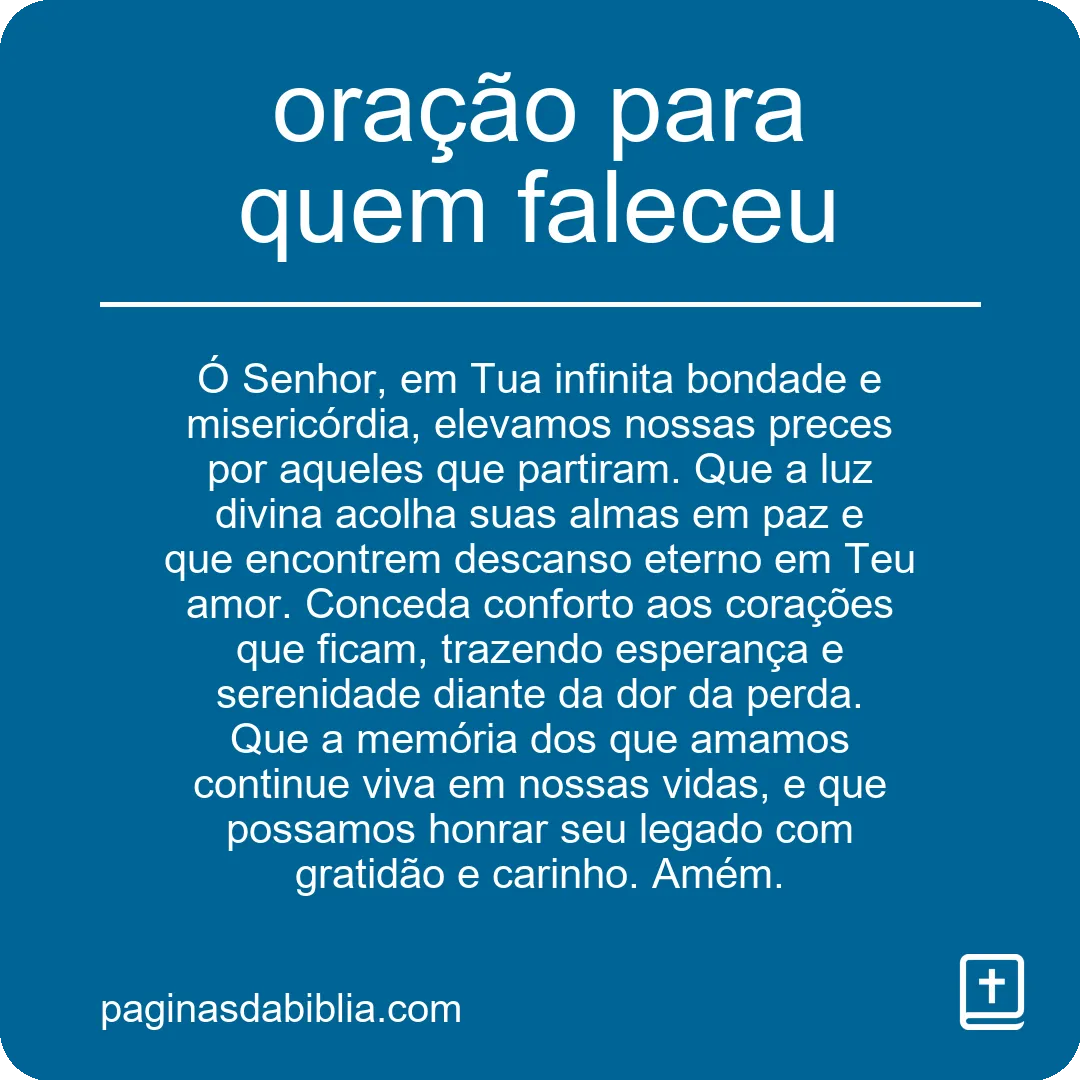 oração para quem faleceu