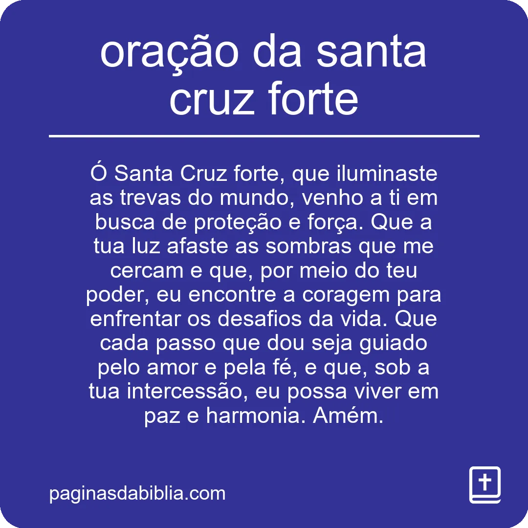 oração da santa cruz forte