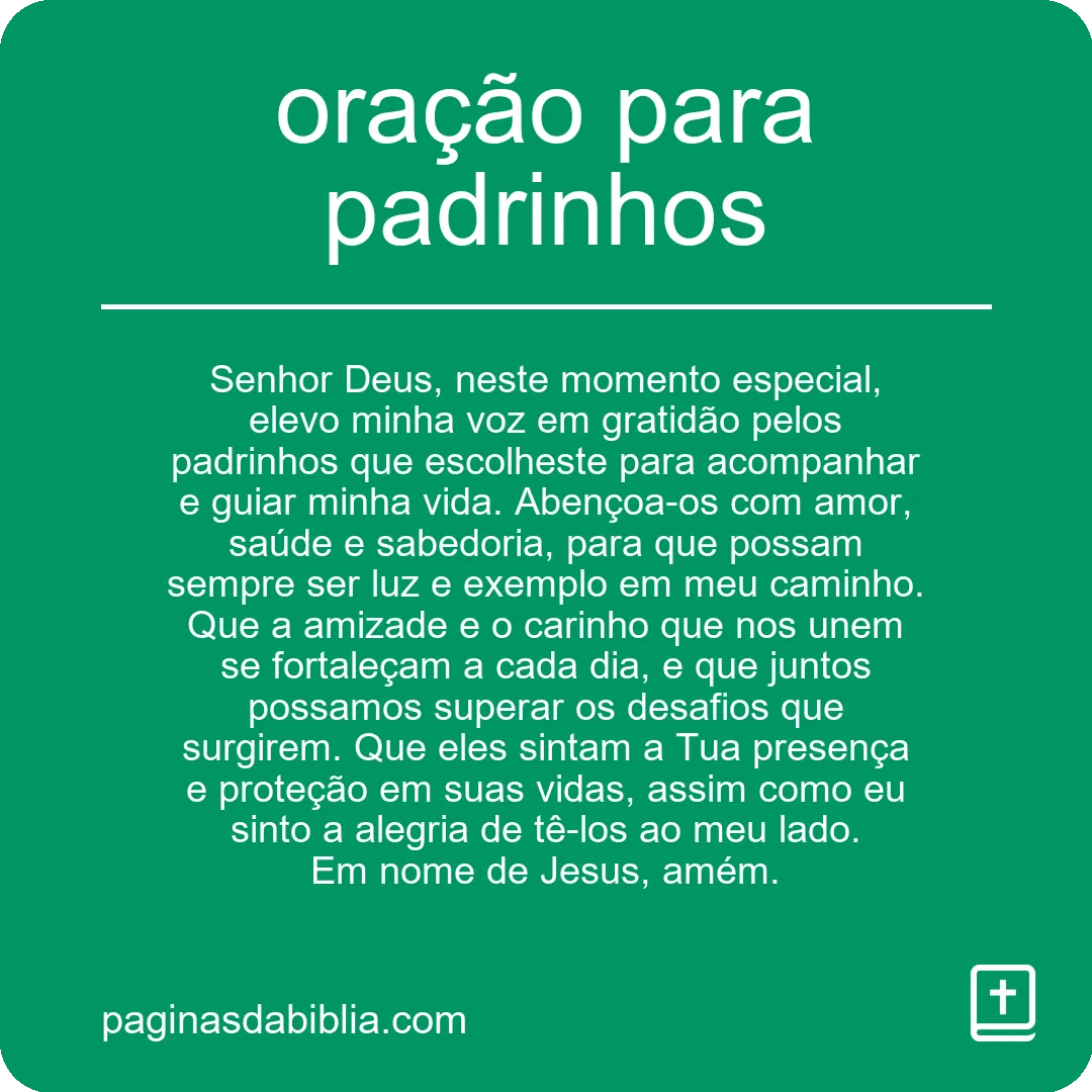 oração para padrinhos