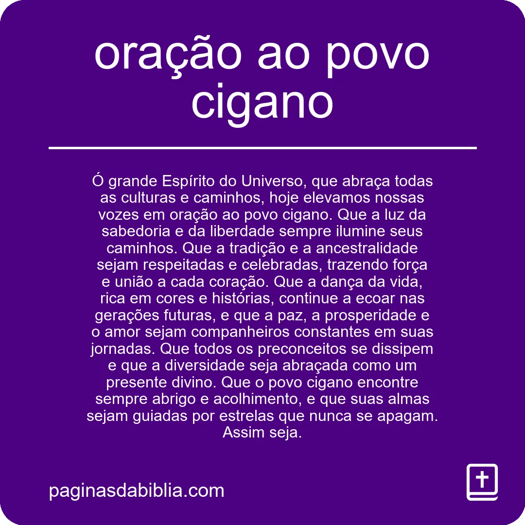 oração ao povo cigano