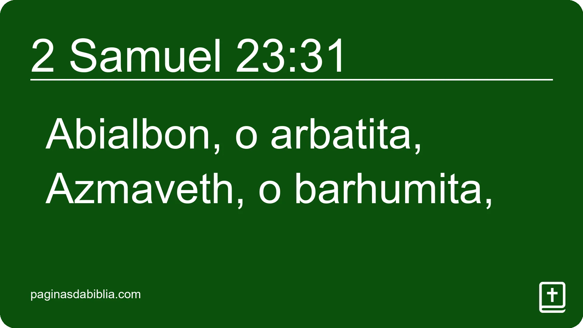 2 Samuel 23:31