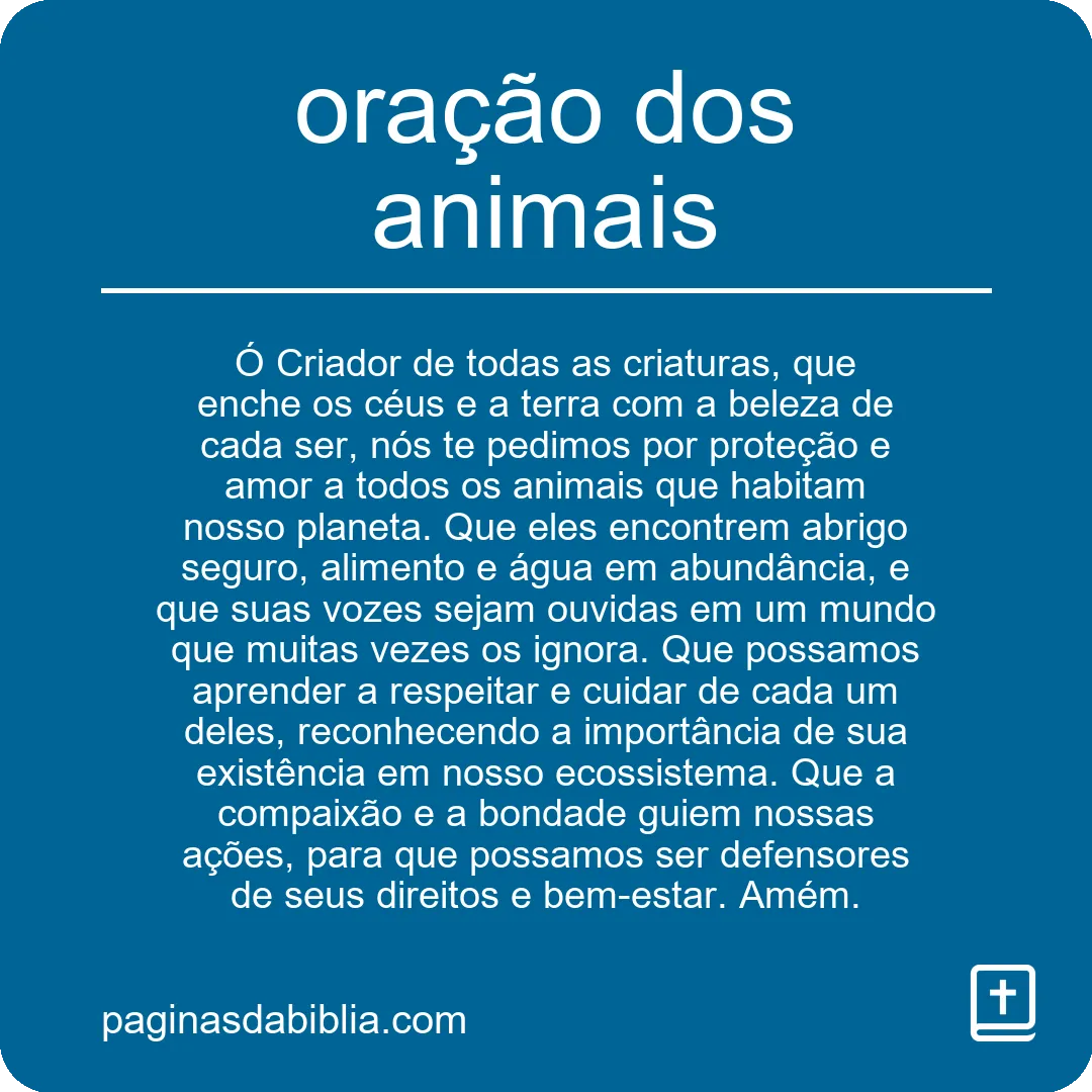 oração dos animais