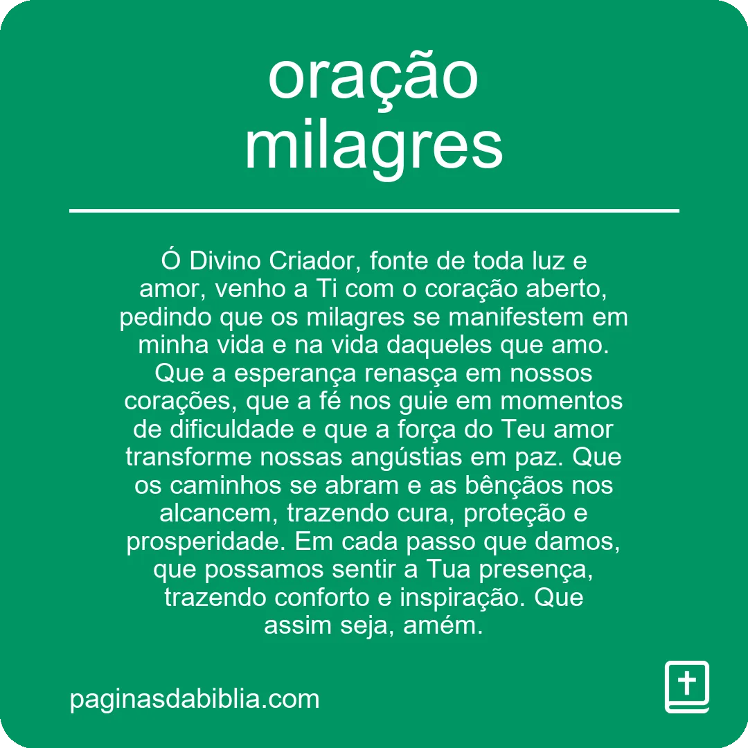 oração milagres