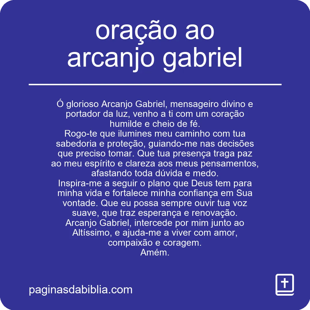 oração ao arcanjo gabriel