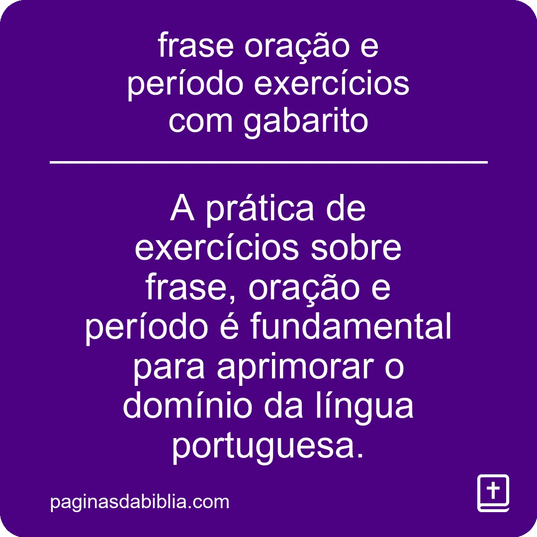 frase oração e período exercícios com gabarito