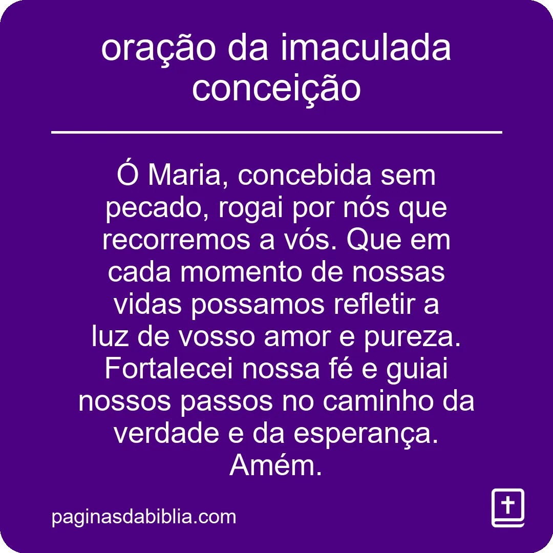 oração da imaculada conceição