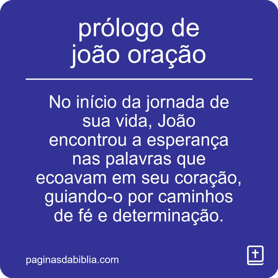 prólogo de joão oração