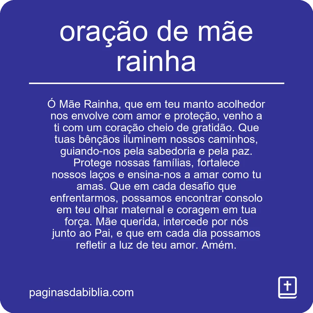 oração de mãe rainha