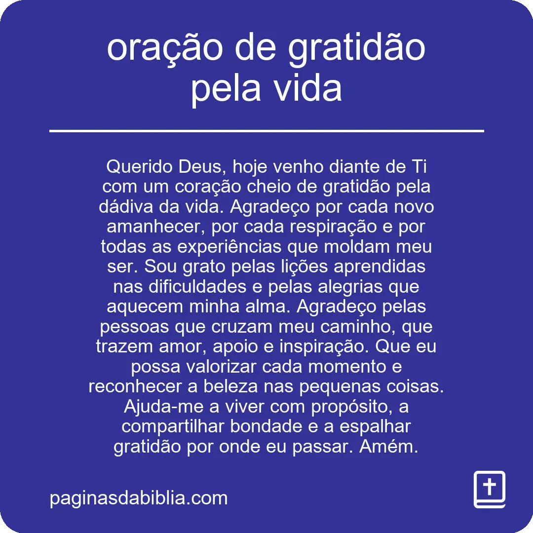 oração de gratidão pela vida