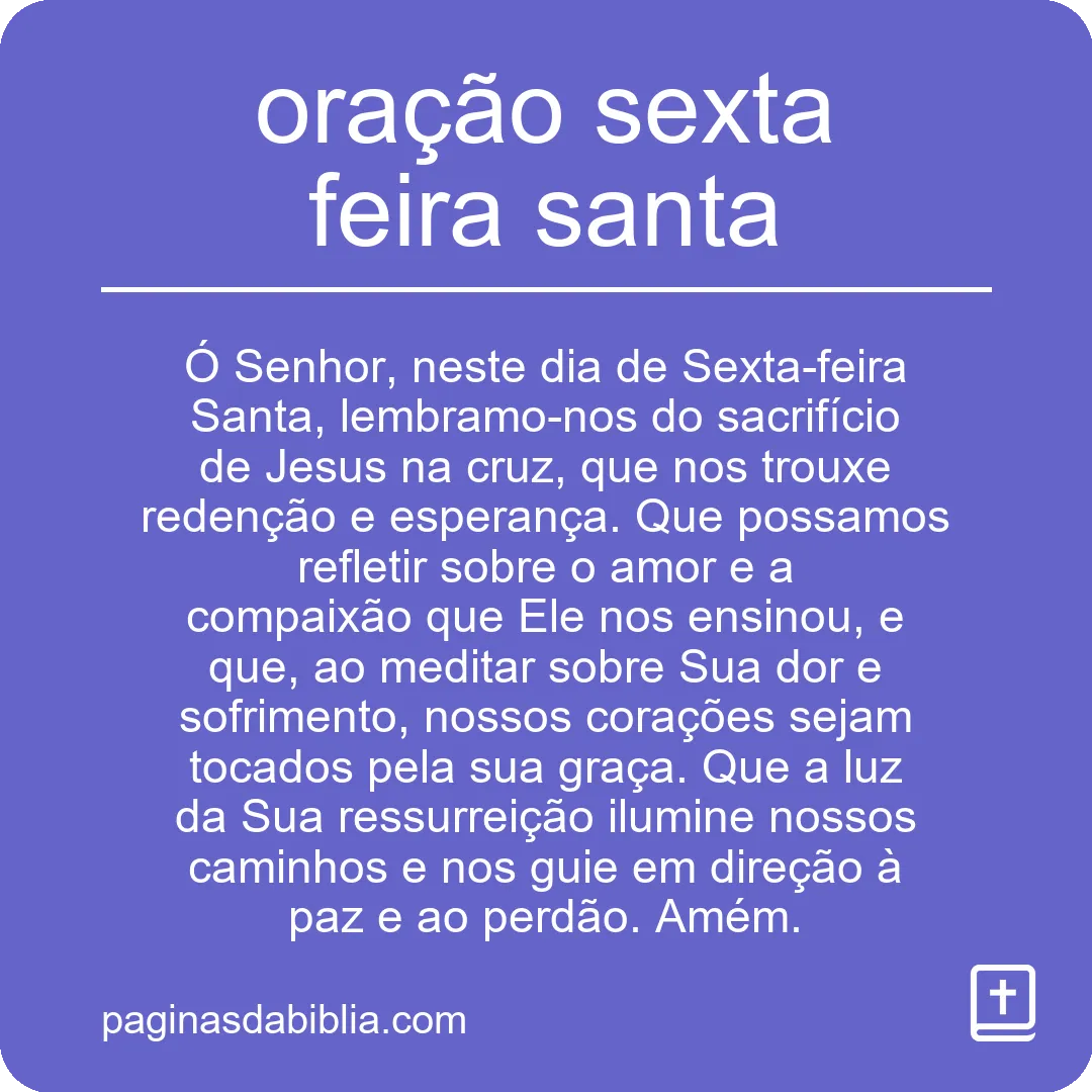 oração sexta feira santa