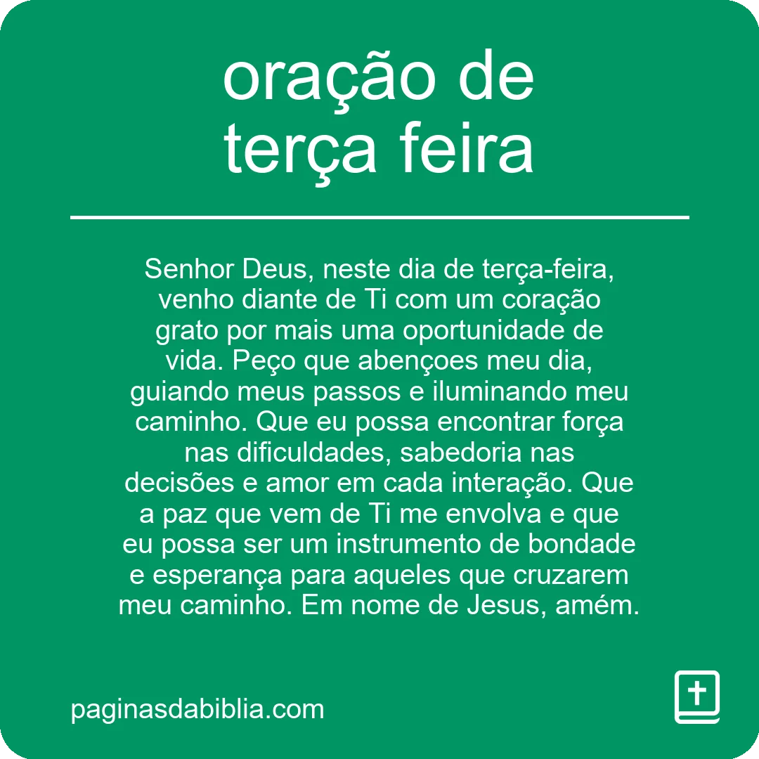 oração de terça feira