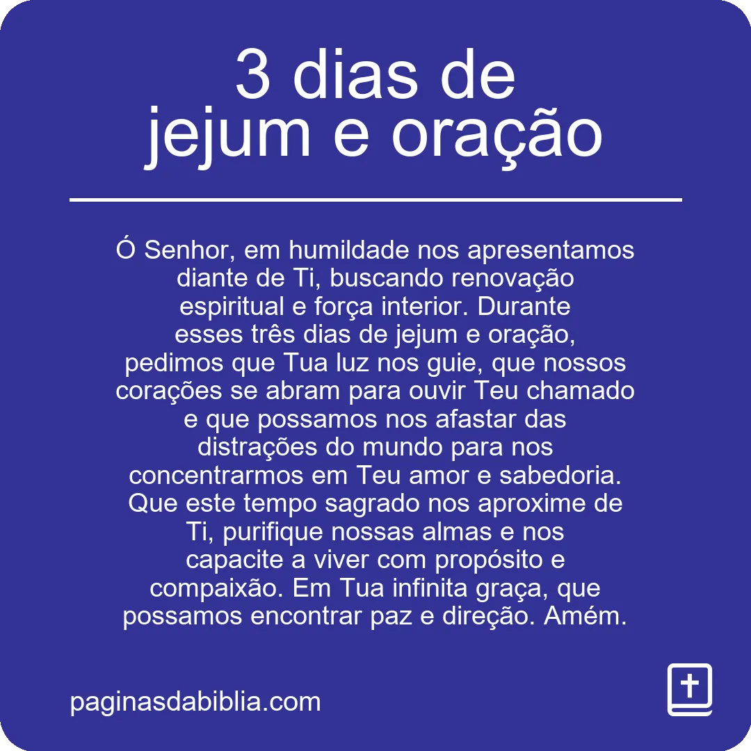 3 dias de jejum e oração