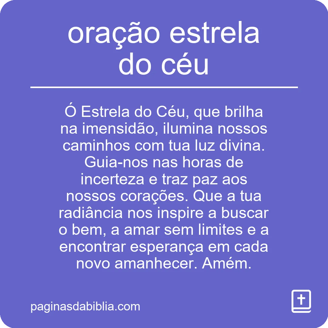 oração estrela do céu