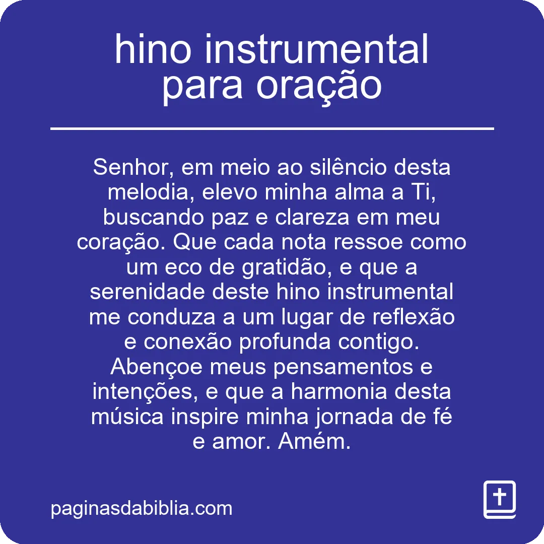 hino instrumental para oração