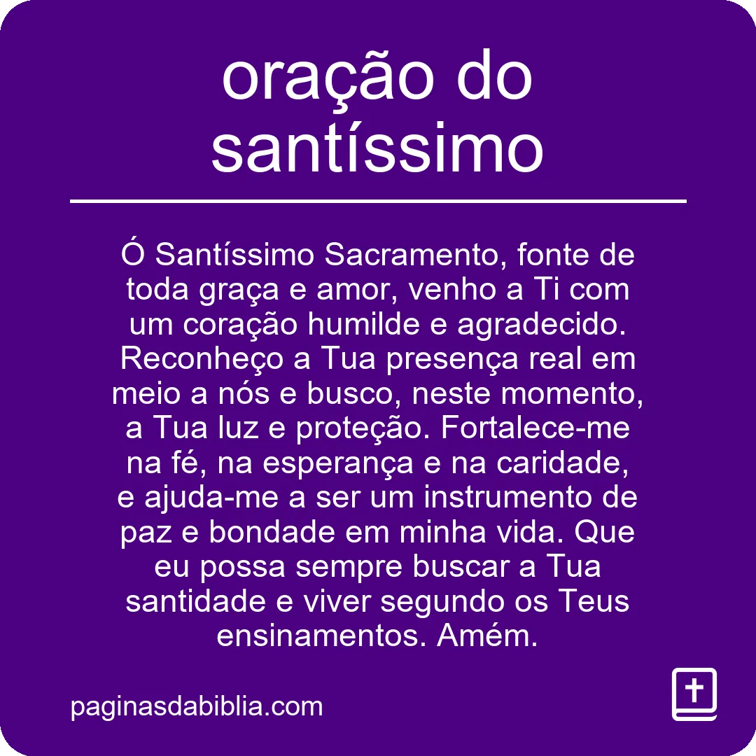 oração do santíssimo