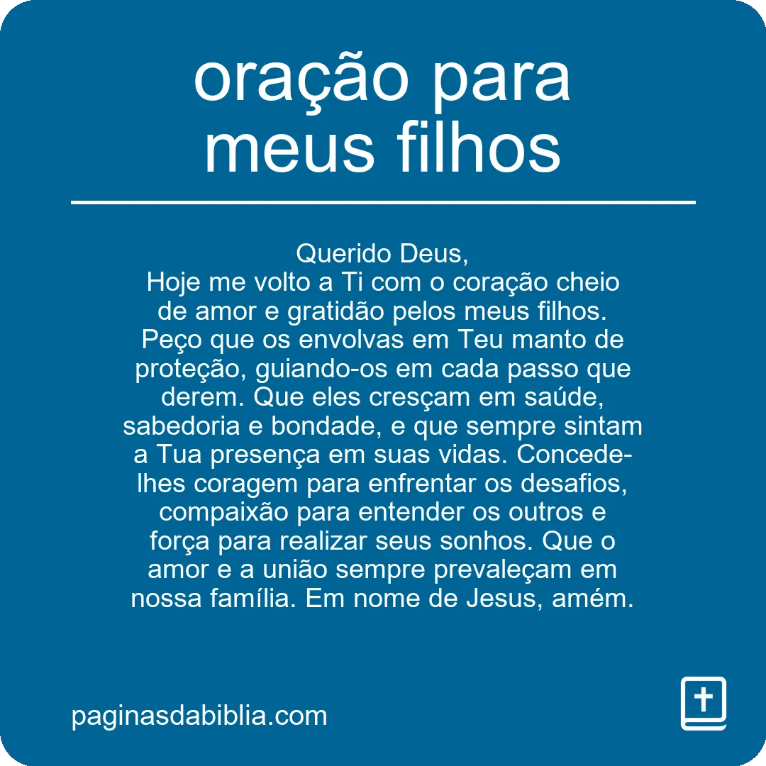 oração para meus filhos