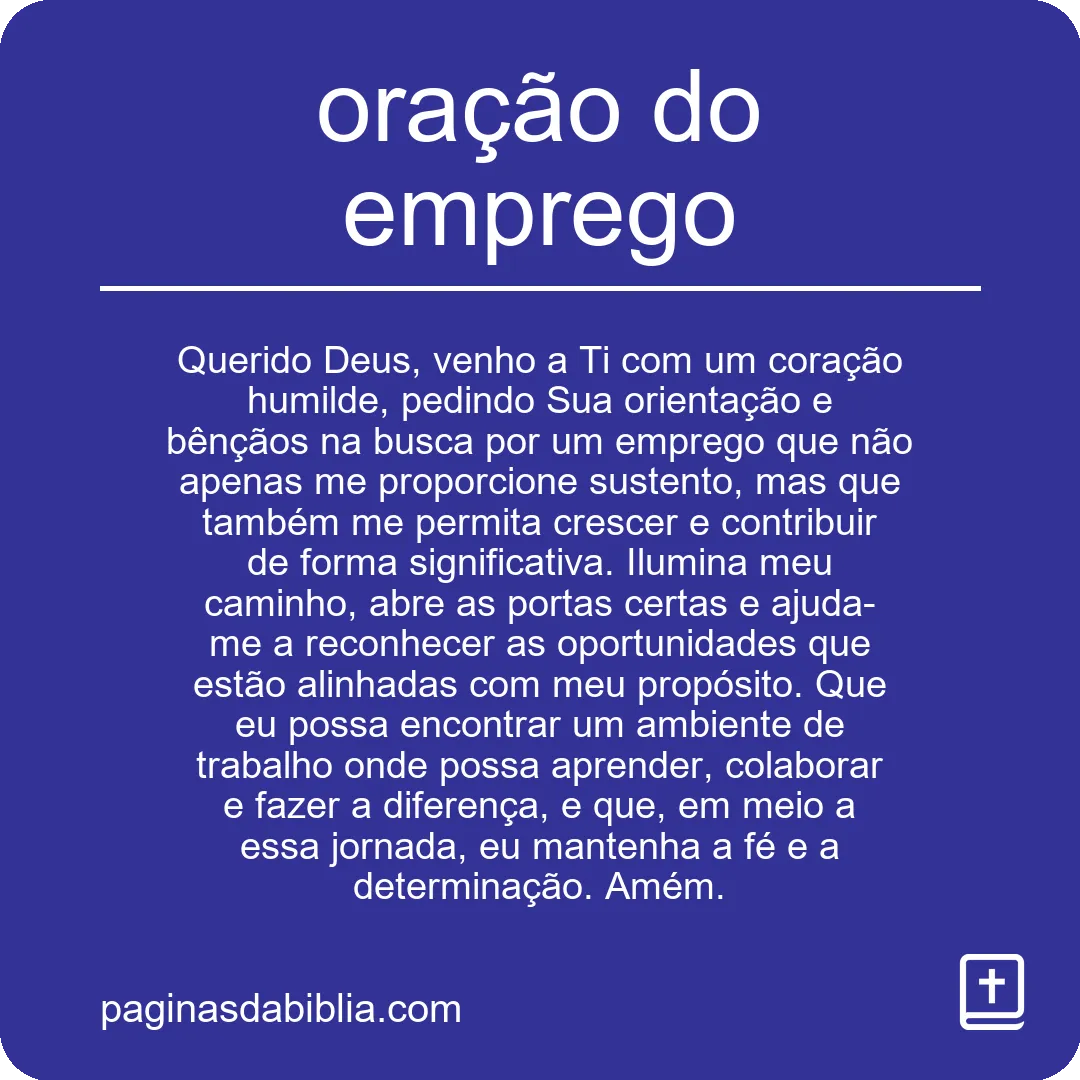 oração do emprego