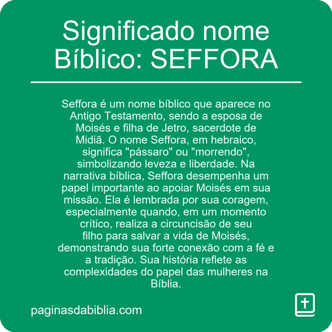 Significado nome Bíblico: SEFFORA