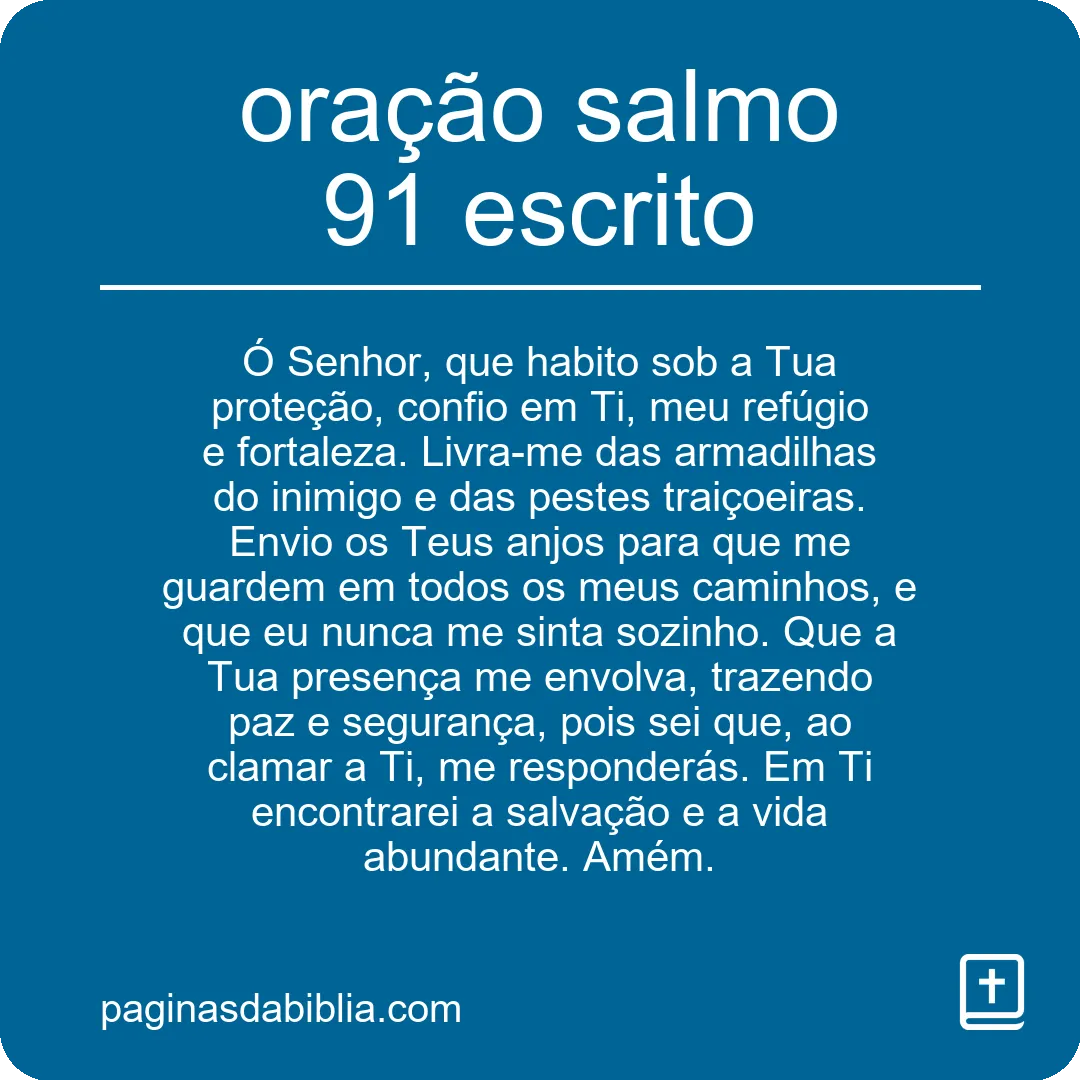 oração salmo 91 escrito