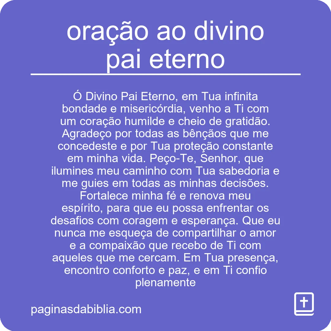 oração ao divino pai eterno