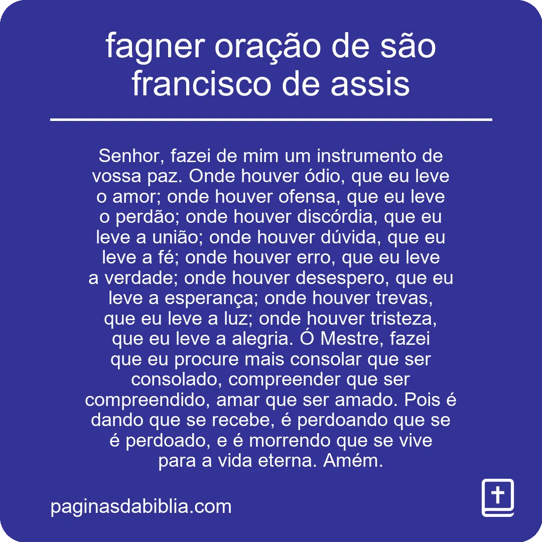 fagner oração de são francisco de assis