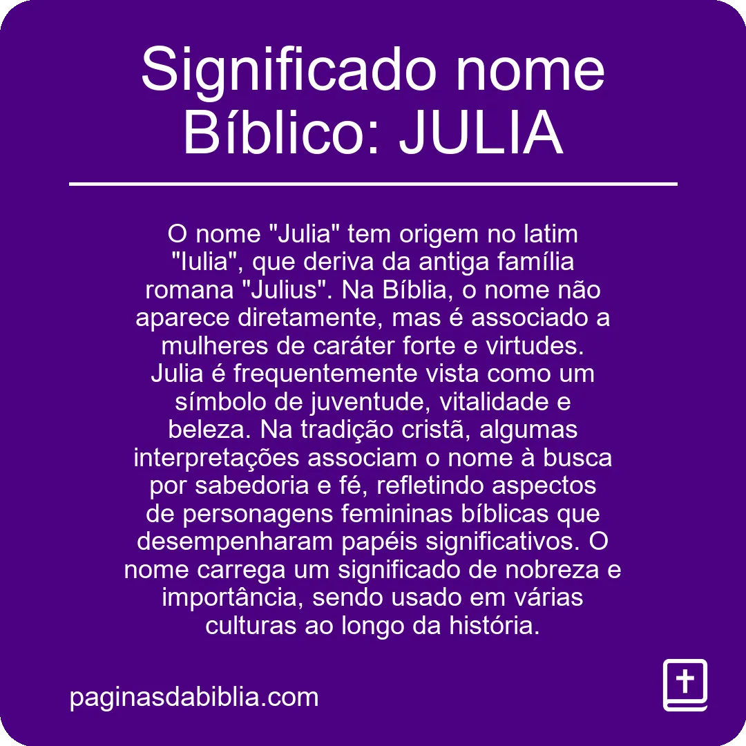 Significado nome Bíblico: JULIA