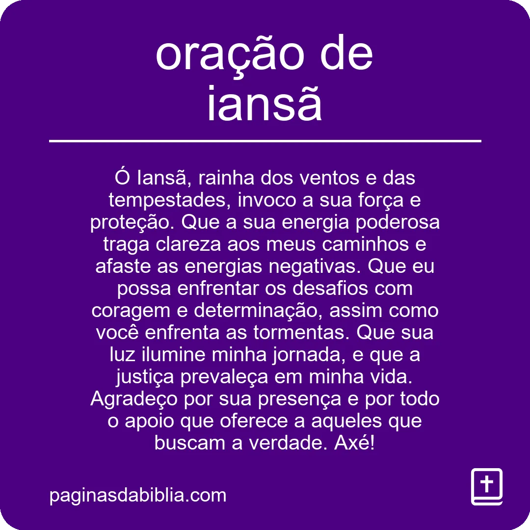 oração de iansã