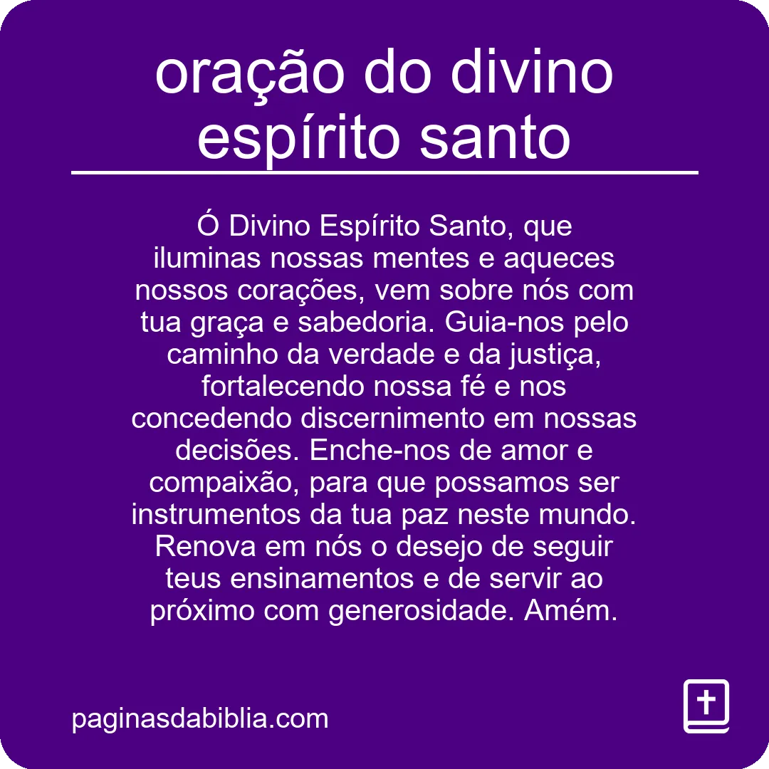 oração do divino espírito santo