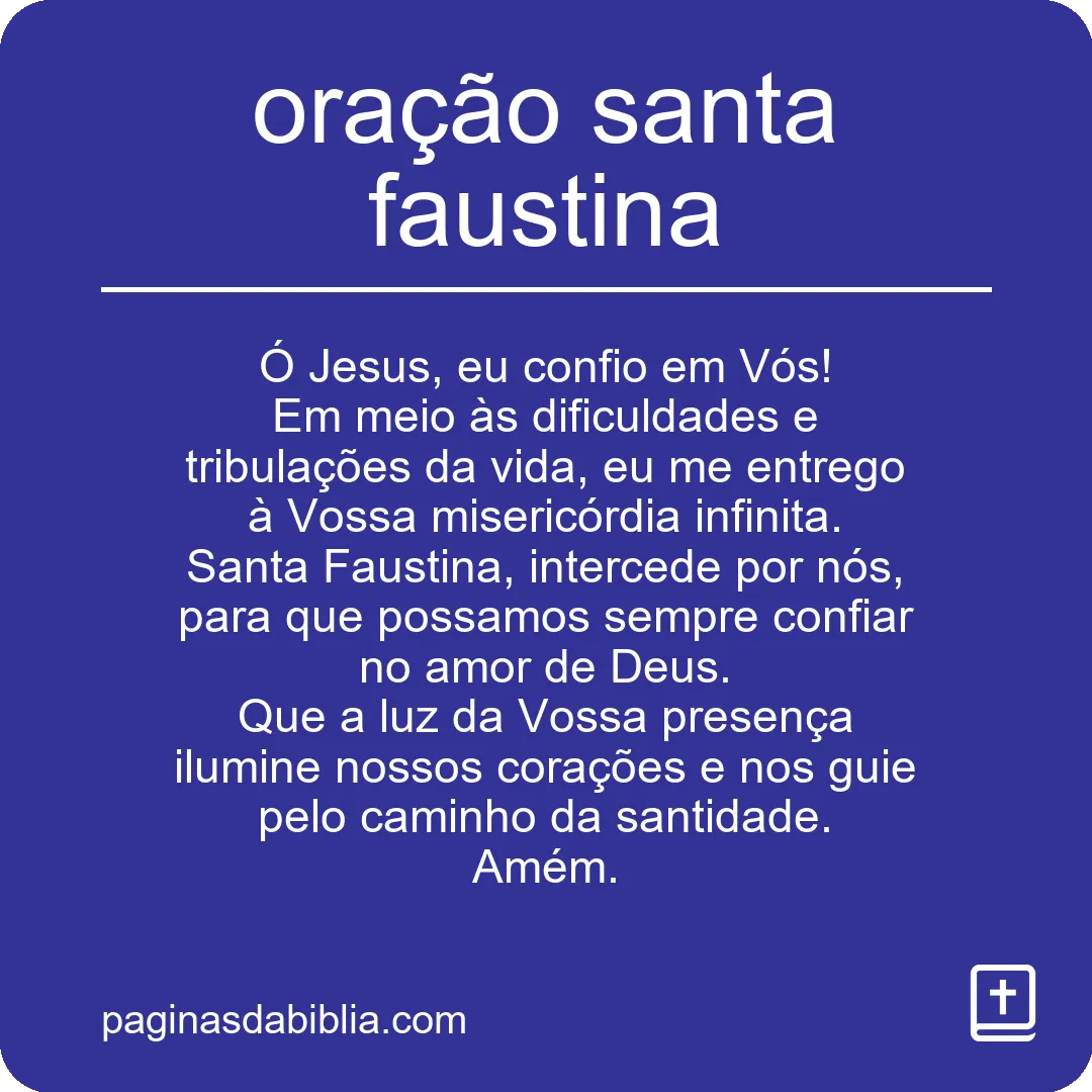 oração santa faustina