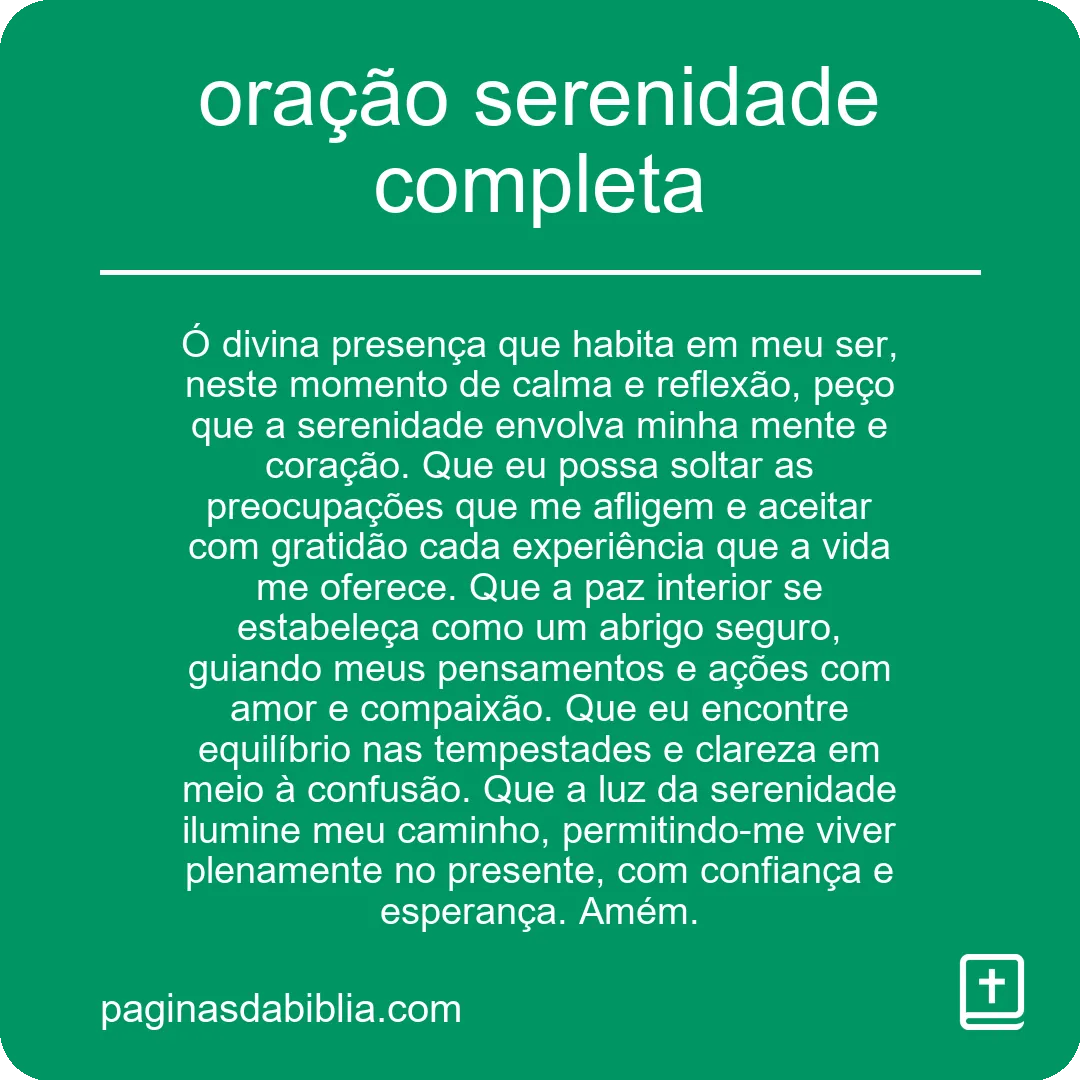 oração serenidade completa