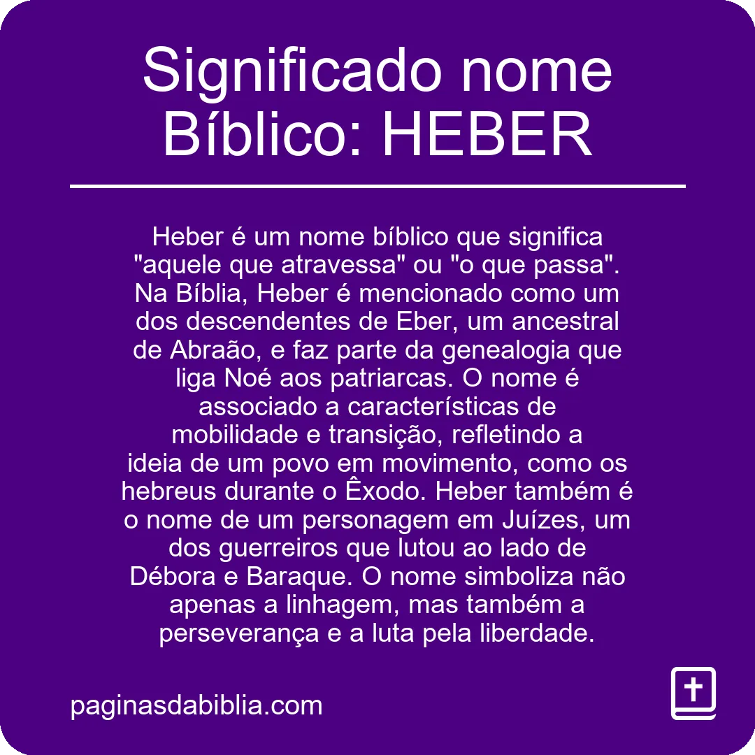 Significado nome Bíblico: HEBER