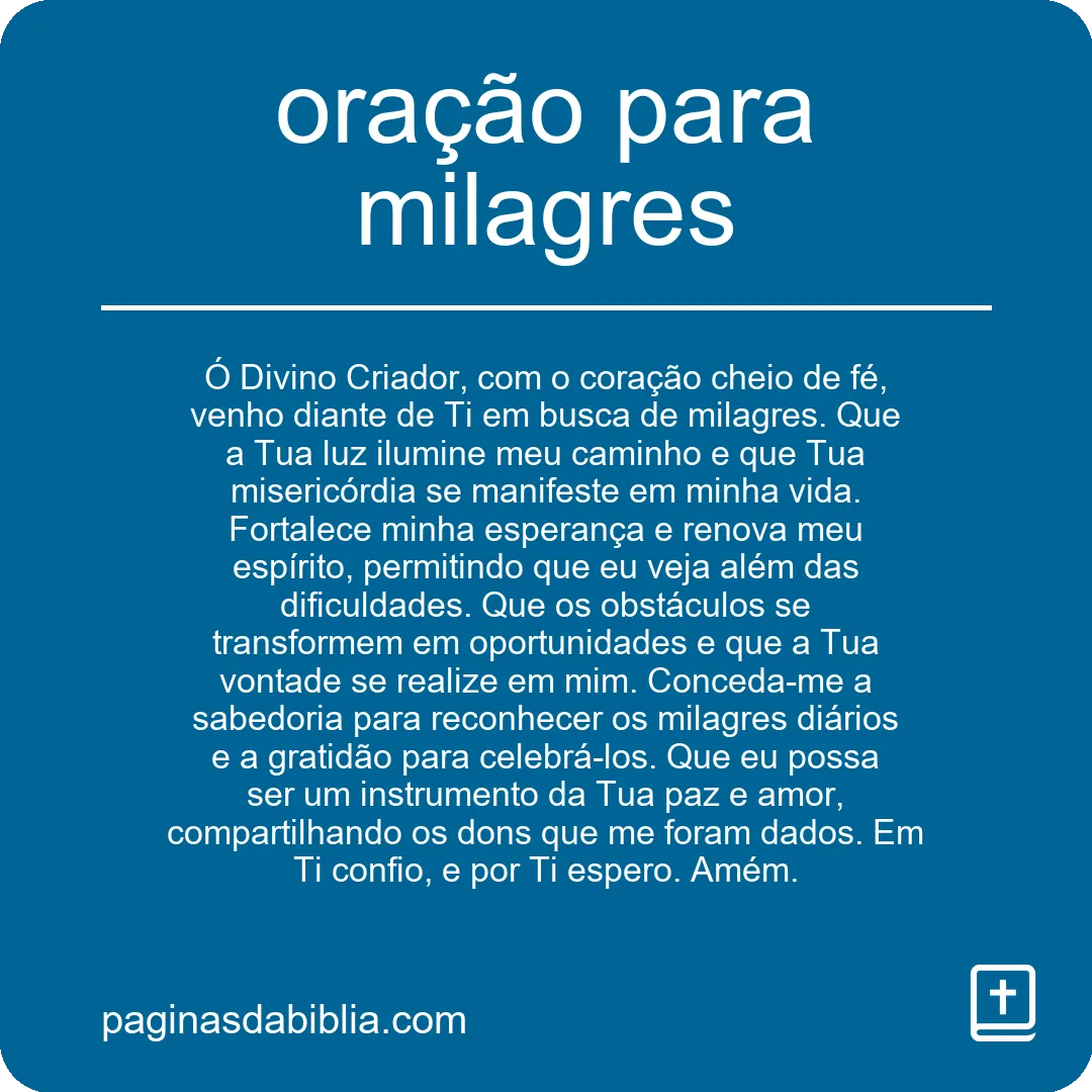 oração para milagres