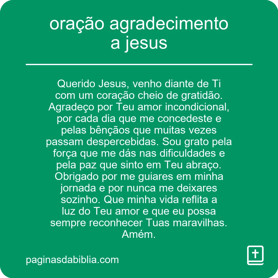 oração agradecimento a jesus