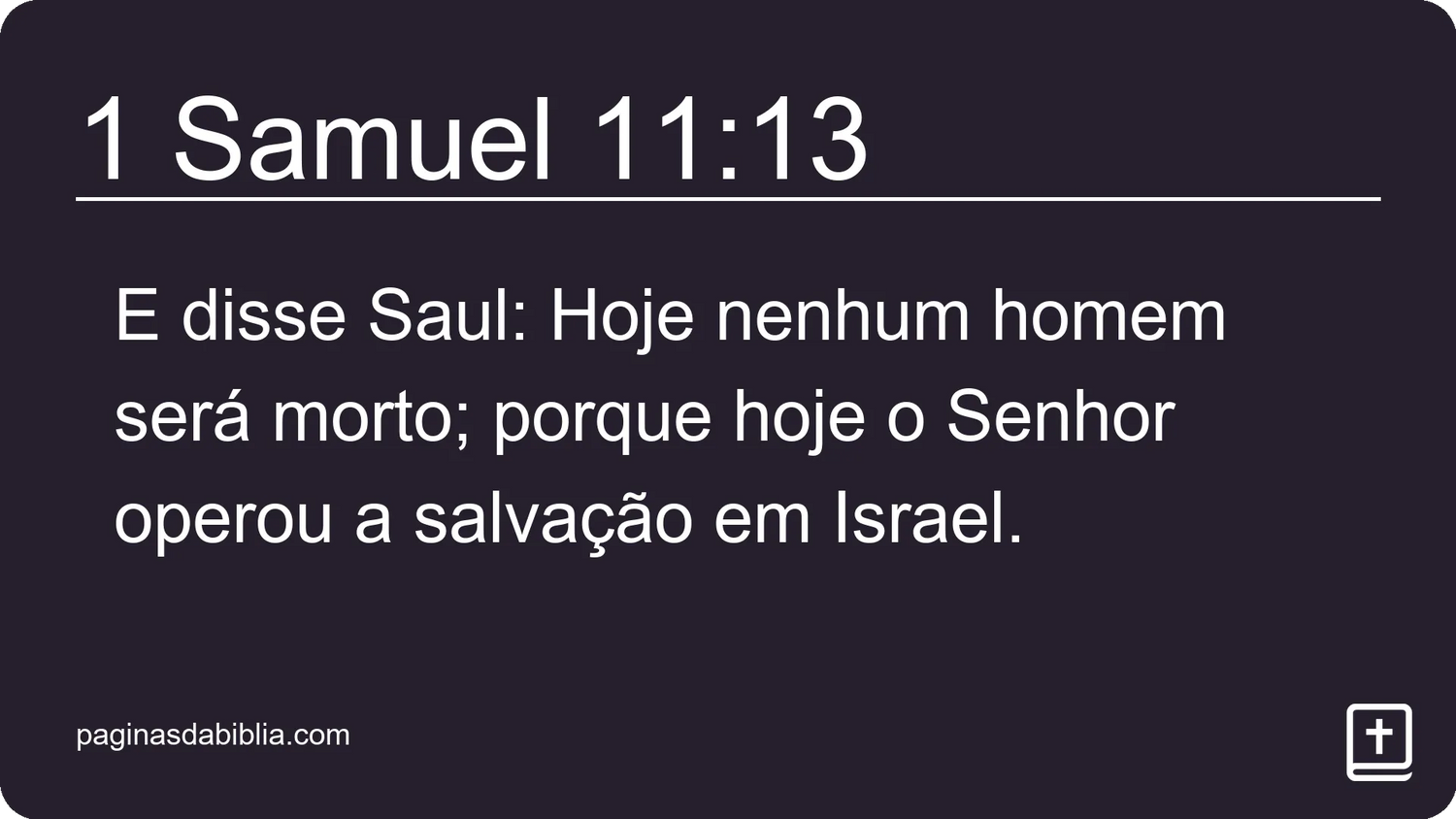 1 Samuel 11:13