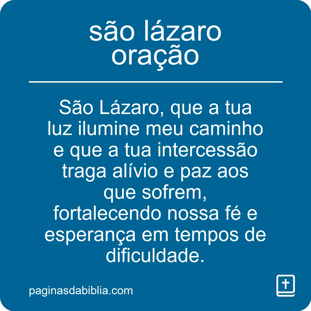 são lázaro oração