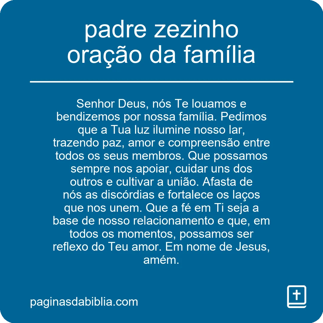 padre zezinho oração da família